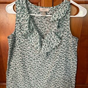 Loft Sleeveless Ruffled Top